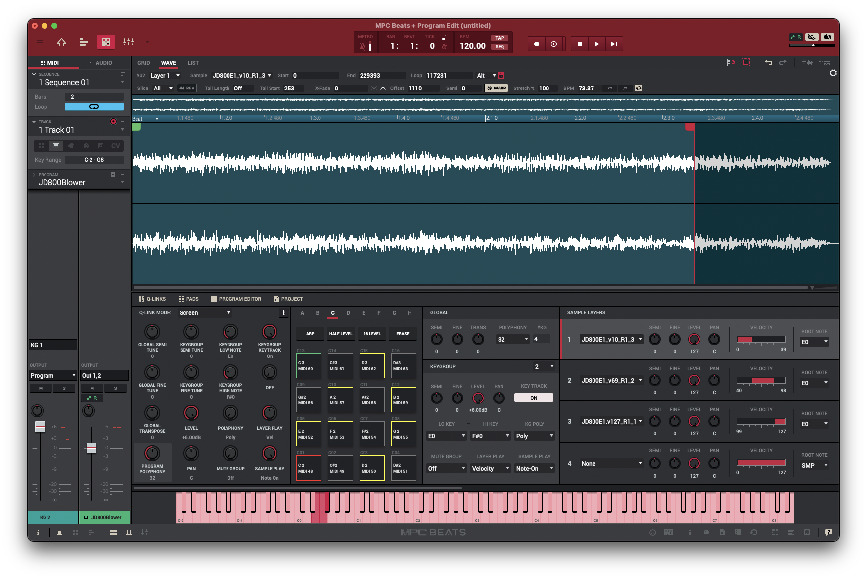 Akai MPC Keygroup Program exported by Xtractpler