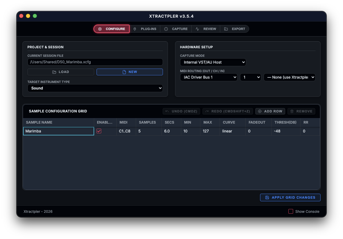 Chromatic Note and Range Input in Configuration Grid